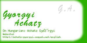 gyorgyi achatz business card